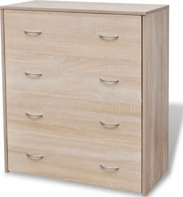 Produktbild von "im Sonderangebot"Kommode Modernes Design - Mehrzweckschrank Anrichte für Flur - mit 4 Schubladen 60×30,5×71 cm Eichenbraun DEMöbel 4453902