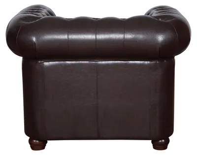 Produktbild von Chesterfield Sessel 1 Sitzer in Kunstleder Vintage braun Couch Polstersofa Sofa