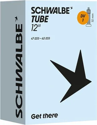 Immagine prodotto di Camera d'aria Schwalbe, modello DV 1, dimensioni 12/12½ x 1.75-2¼" (47/62-203), valvola DV da 32 mm