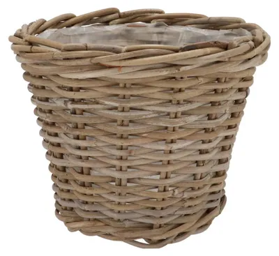 Produktbild von Pflanzkorb/kartoffelkorb Efeu - mit Innentasche - Rattan - B28 x H23 cm - innen/ausen