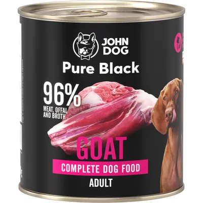 Produktbild von JOHN DOG Pure Black Mono Ziegenfleisch - Nassfutter für Hunde - 800g