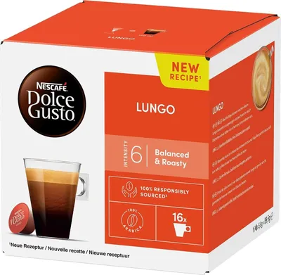 Produktbild von Nescafé Dolce Gusto Lungo, Kapseln, Kaffeekapsel, Café, Coffee, Kaffee, 16 Kapseln:
