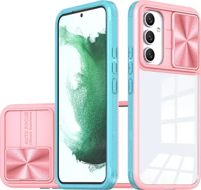 Produktbild von Hülle für Samsung Galaxy A54 Transparent TPU Bumper Schutzhülle mit Schiebe Kamera Schutz Pink
