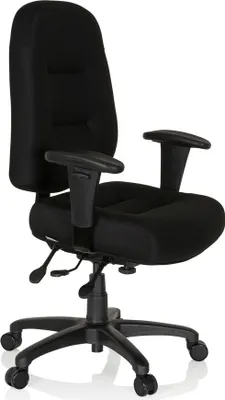 Obrázek produktu pro hjh OFFICE Profesionální kancelářská židle ZENIT XXL Ergonomická kancelářská židle s područkami (výškově nastavitelná) látka černá Otočná židle do kanceláře, domácnosti