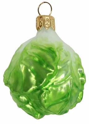 Glas Rosenkohl Dekoration, grün, 6 cm, Weihnachten