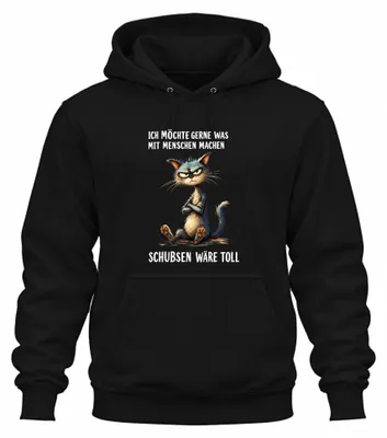 Produktbild von Ich möchte was mit Menschen machen Statement Sarkasmus Hoodie Kapuzenpullover, Schwarz, XXL