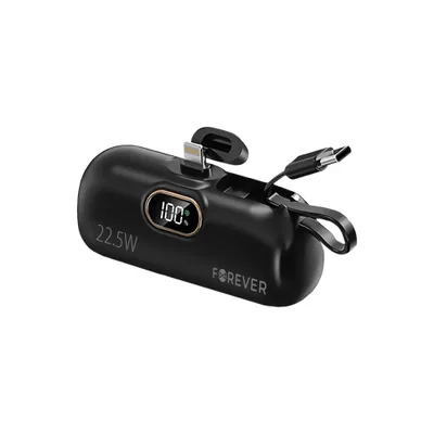 Produktbild von Forever Mini Powerbank MTB-100 22.5W 5000 mAh Lightning für iphone schwarz