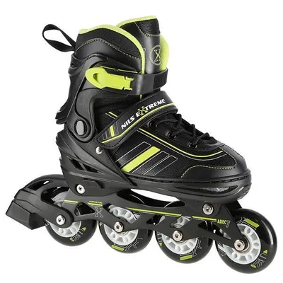 Produktbild von Nh18191 2In1 Schwarz-Limette Grösse S (29-33) Rollschuhe Mit Hockey-Rutsche Nils Extreme