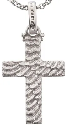 Produktbild von Kettenmacher Kette 42cm Silber mit Engelsrufer ERP-CROSS-3 Anhänger Kreuz Flügel