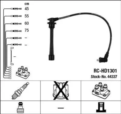 Produktbild von NGK 44337 Zündkabelsatz Zündleitungssatz für HYUNDAI COUPE (RD) LANTRA II (J-2) LANTRA I (J-1) LANTRA II Wagon (J-2)