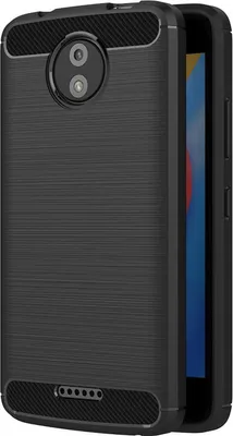 Produktbild von Conie Silikon Schutzhülle für Motorola Moto C Tasche Case Cover Bumper TPU Carbon Look Hülle in Schwarz