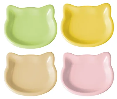 Productafbeelding van Kattenbakje - Ondiep - Set van 4 - Kattenkom met kattensilhouet