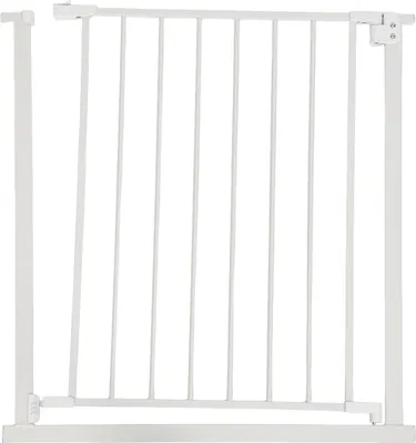 Image de Barrière de sécurité pour escalier Relaxdays, 75–80 cm, sans perçage, pour bébés et jeunes enfants, pour escaliers et portes, barrière de sécurité à fixation par serrage, blanche