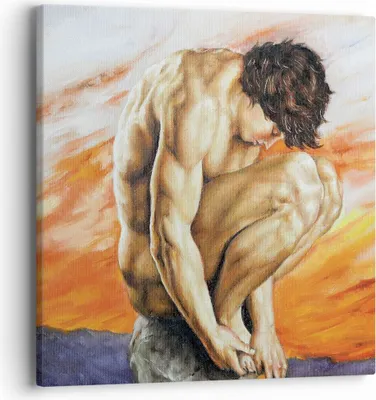 Produktbild von Bild auf Leinwand - Leinwandbild - Einteilig - Körper Mann bunt - 40x40cm - Wand Bild - Wanddeko - Wandbilder - Leinwanddruck - Bilder - Wanddekoration - Leinwand bilder - Wandbild - AC40x40-4151