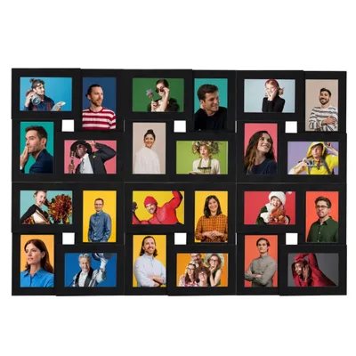 Produktbild von vidaXL Collage Bilderrahmen für 24x(10x15 cm) Fotos Schwarz MDF