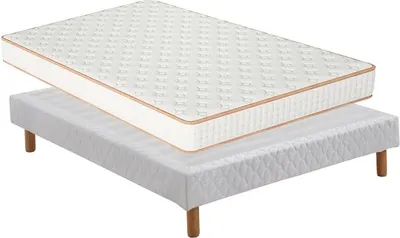 Zdjęcie produktu dla Materac piankowy TEENO i łóżko z podwójnym sprężynowaniem, 160x200 cm, 26 listew, wysokość materaca 18 cm, kompletny zestaw, komfortowy i przewiewny