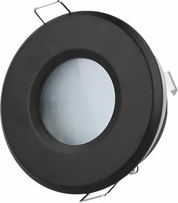 Produktbild von LED Line IP65 Deckenleuchte Einbaurahmen 83Ø Wasserdicht Einbaustrahler Spot Rund Schwarz aus Aluminium mit Fassung GU10 5W Leuchtmittel Kaltweiß