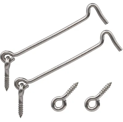 Imagen del producto de Ganchos de acero inoxidable 304, de 150 mm, paquete de 2 unidades, para ventanas y puertas correderas