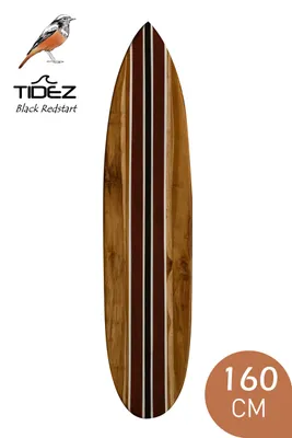 Produktbild von Tidez Surfbrett Dekoration - Surfbrett aus Holz - Surfbrett Dekoration - Black Redstart 160cm