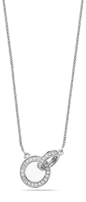 Immagine prodotto di Collana da donna in argento sterling 925 con pendente a forma di orecchino doppio e zirconi, modello BICLL040