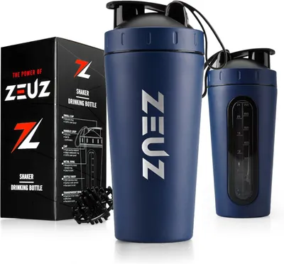 Image de Shaker de 700 ml, en acier inoxydable, de couleur bleue, pour le fitness