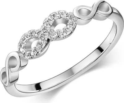 Produktbild von MATERIA by Matthias Wagner Damenring Silber 925 schmal Zirkonia - Unendlichkeit Ring rhodiniert SR-168