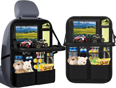 Produktbild von Auto-Organizer Rücksitz, Rücklehnschutz mit Klapptisch, wasserdicht, schwarz, 1 Stücke, für Auto