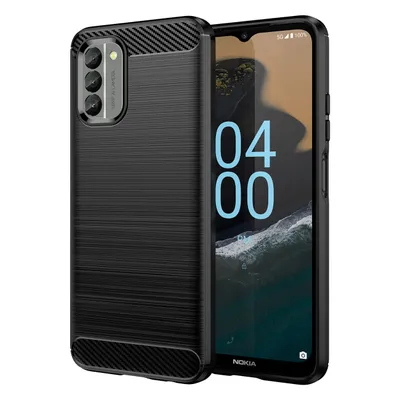 Produktbild von Nokia G400 Schutzhülle aus flexiblem Silikon in Karbon-Optik, Schwarz