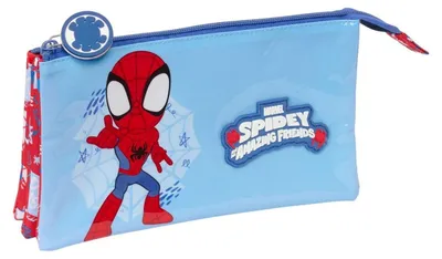 Image de Safta Triple Spidey Rescue Trousse à crayons bleu homme Bleu One Size
