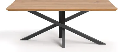 Image de Table Slant en bois massif, 220x80 cm, Chêne, Scandinave