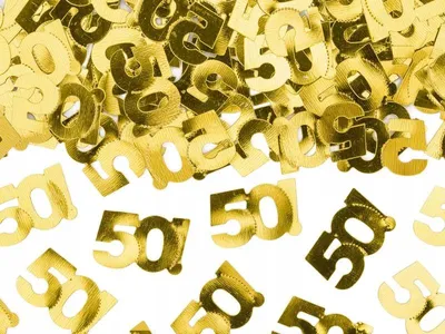 Produktbild von Party Deco Konfetti 50. Geburtstag Tischdeko Metallisch 15g