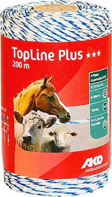 Zdjęcie produktu dla Kerbl Litze Top Line Plus, 200 m, 6 x 0,3 mm TriCond, biały/niebieski