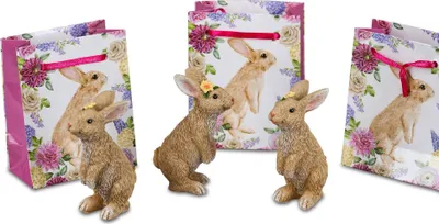 Produktbild von Mini Dekofigur Hase stehend 6.5cm braun als Mitbrinsel aus Porzellan Formano F26