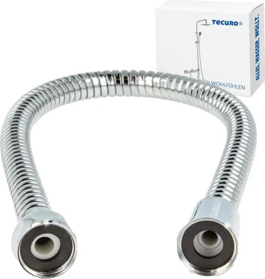 Produktbild von tecuro Metall Agraff Brauseschlauch 0,50 m, doppelt gewickelt, hochglanzverchromt