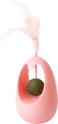 Immagine prodotto di INF Giocattolo interattivo per gatti con pallina di erba gatta e piume Rosa