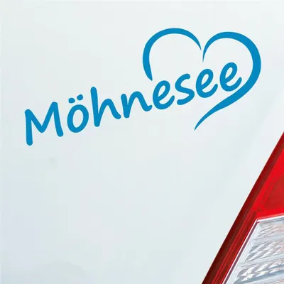 Produktbild von Auto Aufkleber Möhnesee Sauerland HSK Soest Herz Stadt Liebe Love 20x8 cm Hellblau Sticker Heckscheibenaufkleber