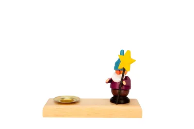 Zdjęcie produktu dla Świecznik Krasnal Gwiazdor kolorowy szer. x wys. x gł. 10 x 7 x 3,5 cm NOWY