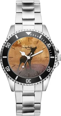 Produktbild von Hirsch Jäger Jagd Geschenk Uhr Armbanduhr 20541