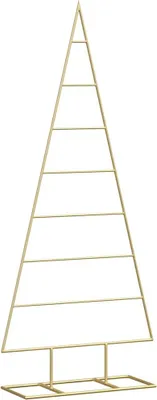 Produktbild von vidaXL Metall Weihnachtsbaum Gold 125 cm Pulverbeschichteter Stahl