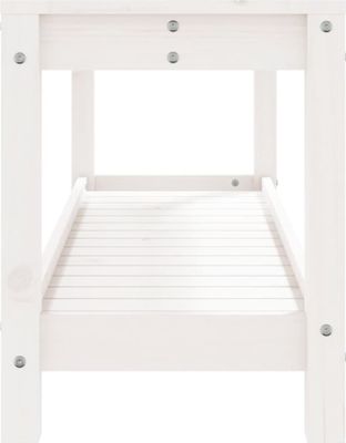 vidaXL Zahradní lavice bílá 108x35x45 cm z masivního borovicového dřeva