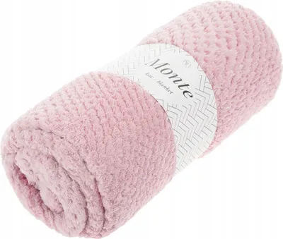 Zdjęcie produktu dla Koc MONTE 150x200 cm z mikrofibry pudrowy | miękki, tłoczony, Oeko-Tex