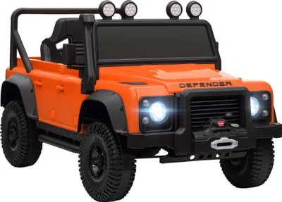 Immagine prodotto di AIYAPLAY auto elettrica per bambini, Land Rover Defender 110 SVX 12V 7Ah auto per bambini con telecomando, 2 motori, auto per bambini con soft start, soft stop, 4 ammortizzatori, clacson, MP3, luce per 3-5 anni Arancione