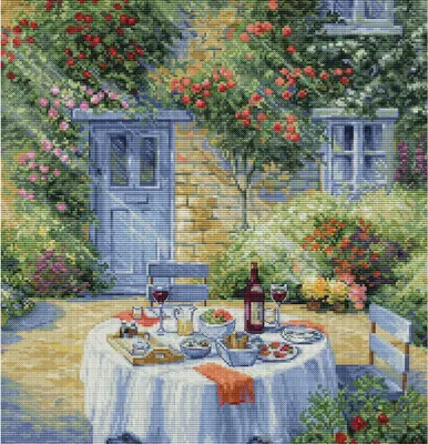 Zdjęcie produktu dla Zestaw do haftu krzyżykowego Luca-S "Romantyczny ogród", wzór do liczenia, 31x32cm