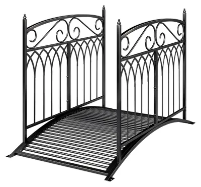 Productafbeelding van Outsunny metalen tuinbrug, 135,5 cm, brug voor vijvers met veiligheidsreling