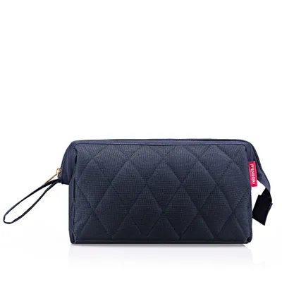 Image de reisenthel trousse de toilette Travel Cosmetic Bag Rhombus Midnight Gold bleu marine