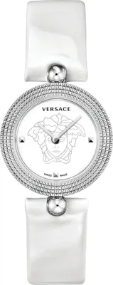 Produktbild von Versace 94Q99D002S001 Eon Soiré silber weiss Leder Armband Uhr Damen NEU