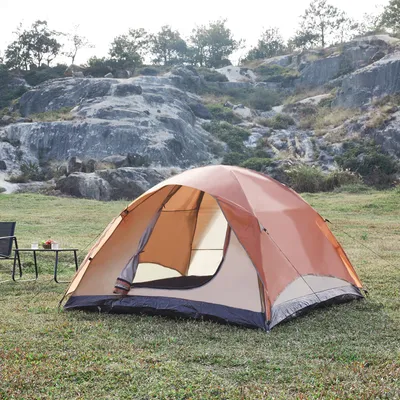 Immagine prodotto di Tenda da campeggio a cupola 'Bergeijk' 213x213x130cm marrone ruggine/beige