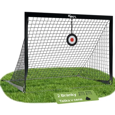 Obrázok produktu pre KM-Fit Futbalové bránky 2 ks 120 x 90 cm, skladacie tréningové bránky pre deti, mini futbalové bránky do záhrady a na vonkajšie použitie s terčmi