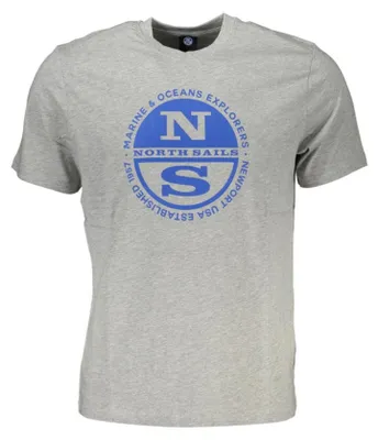Produktbild von Herren Kurzarm T-Shirt Grau mit Rundhals und Logodruck