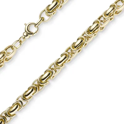 Produktbild von 7mm Armband Armkette Königskette aus 585 Gold Gelbgold 21cm rund abgerundet
